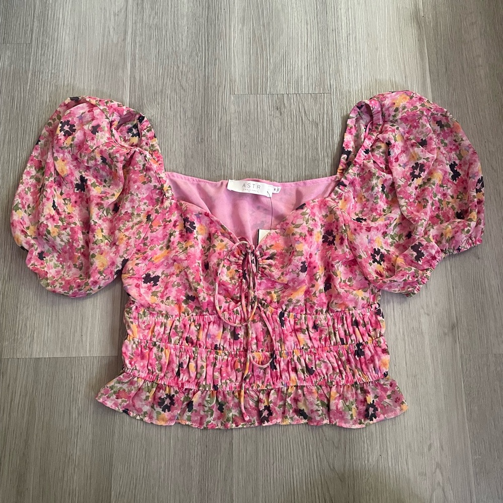 ASTR Pink Floral Blouse